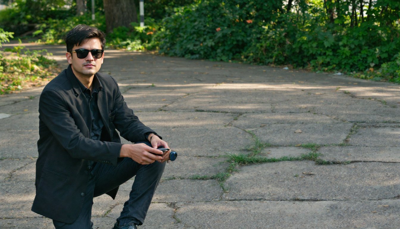 Woman sipping warm water in a sunlit kitchen at sunrise, phone untouched nearby.