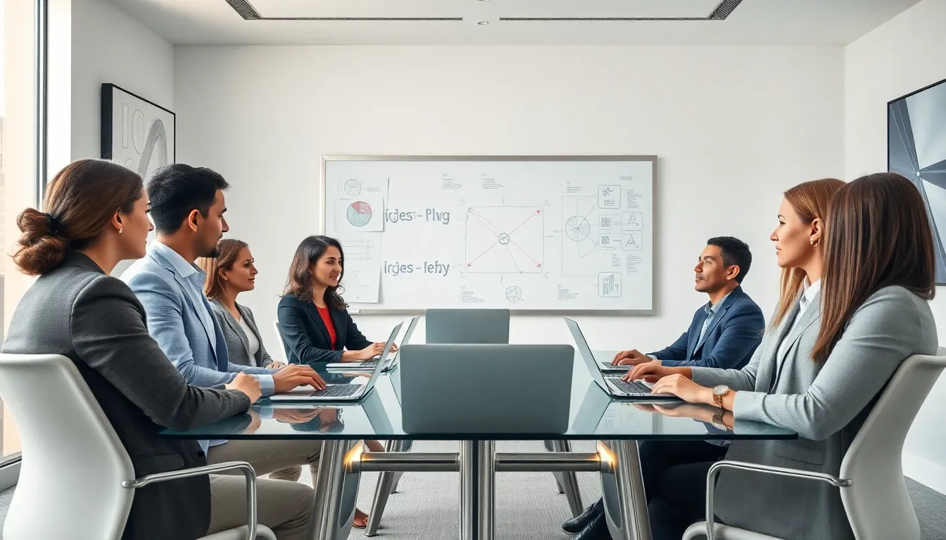 diverse professionals discussing Ijes1121 in a modern conference room.