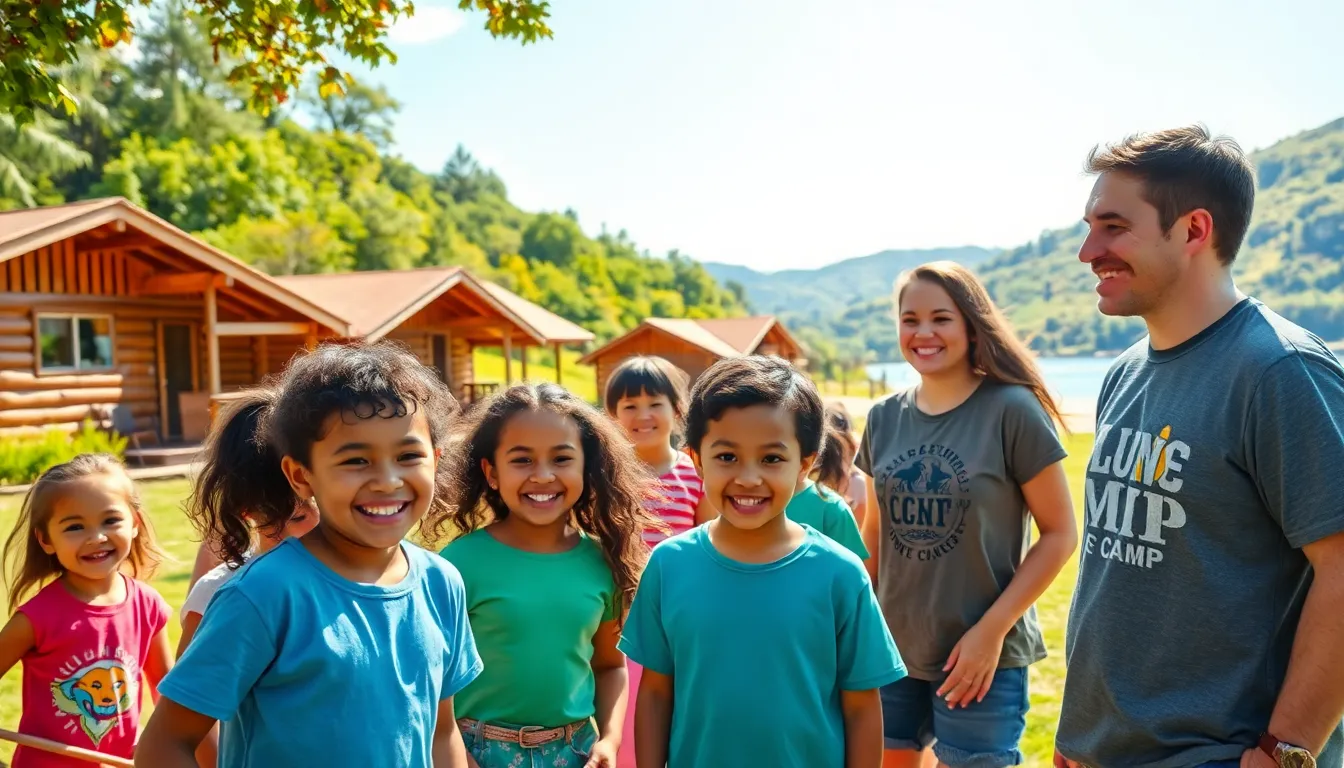 children enjoying activities at Luhi Summer Camp outdoors.