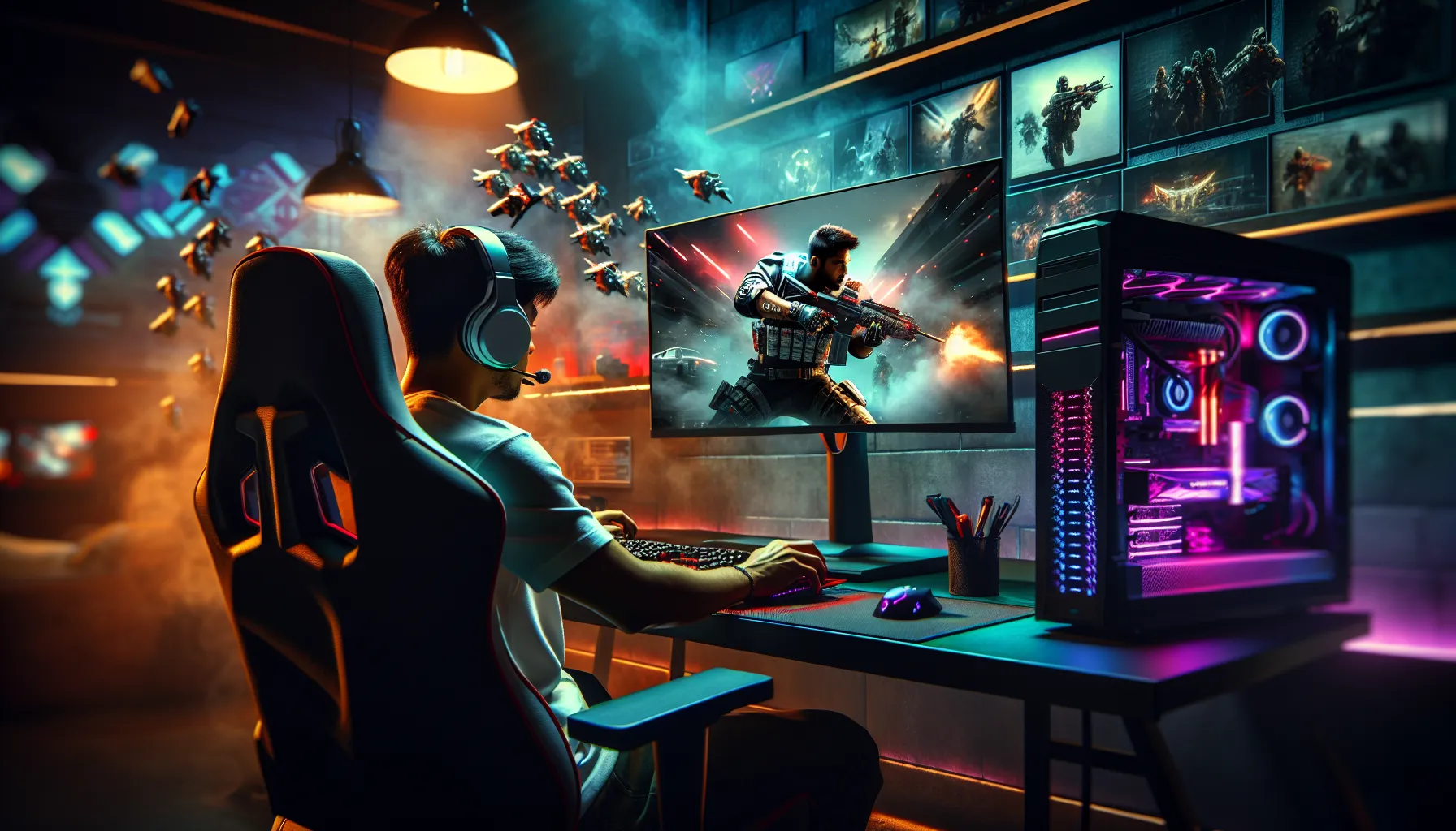 gamer engaged in Mopfell78 with a high-end gaming setup.