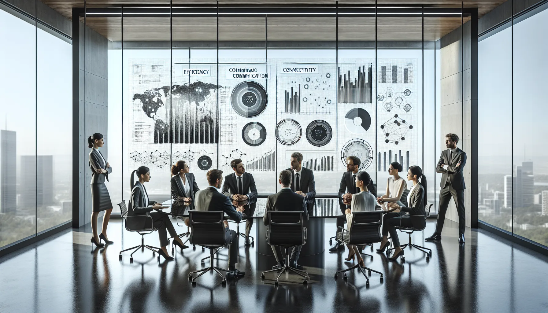 diverse professionals discussing data integrity in a modern office.