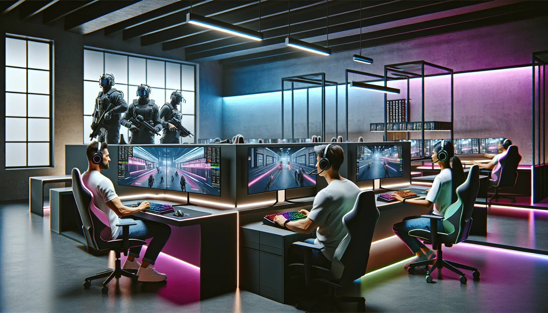 diverse gamers using Scookiegear in a modern gaming setup.