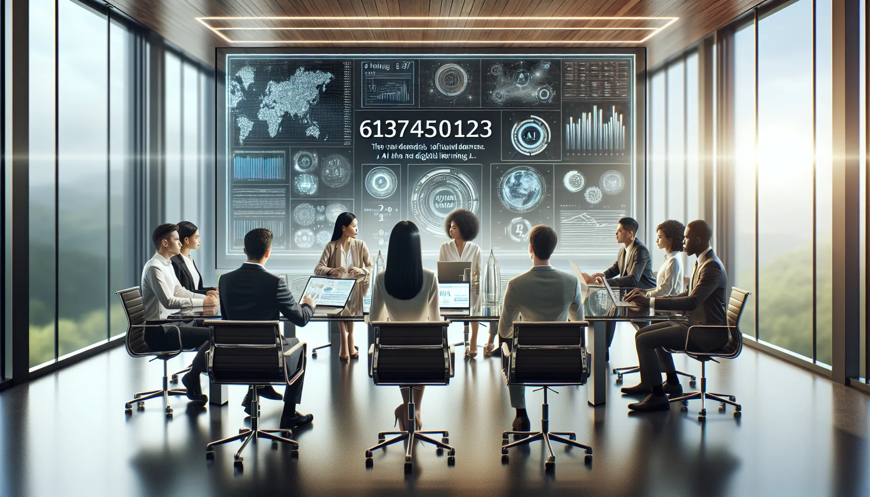 diverse team collaborating in a modern office on digital technology concepts.