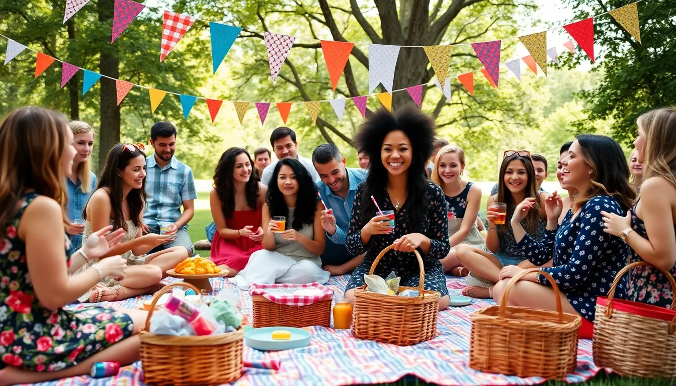 A diverse group enjoying a budget-friendly outdoor gathering.
