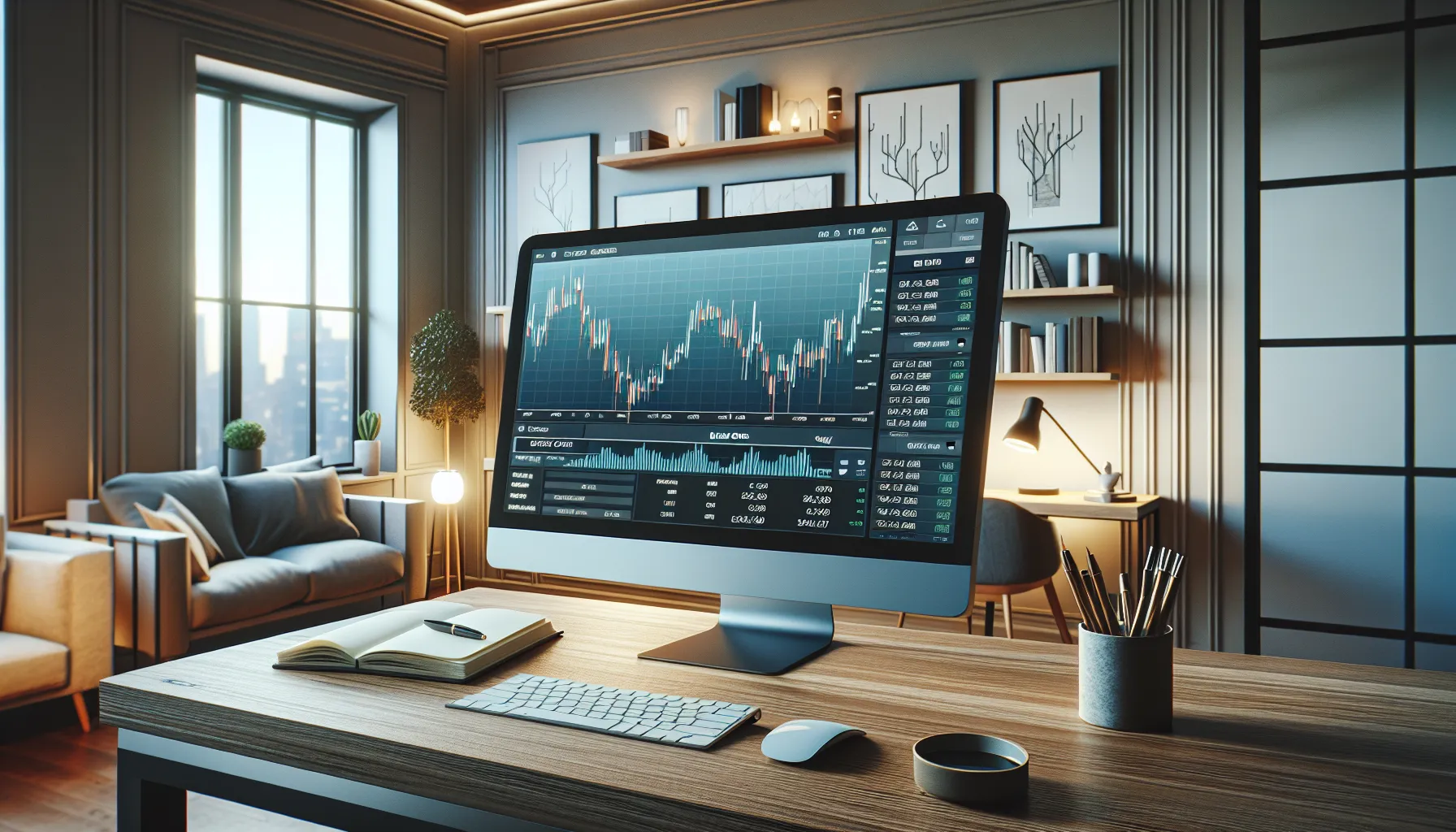 A desk with a trading platform highlighting a limit order screen.