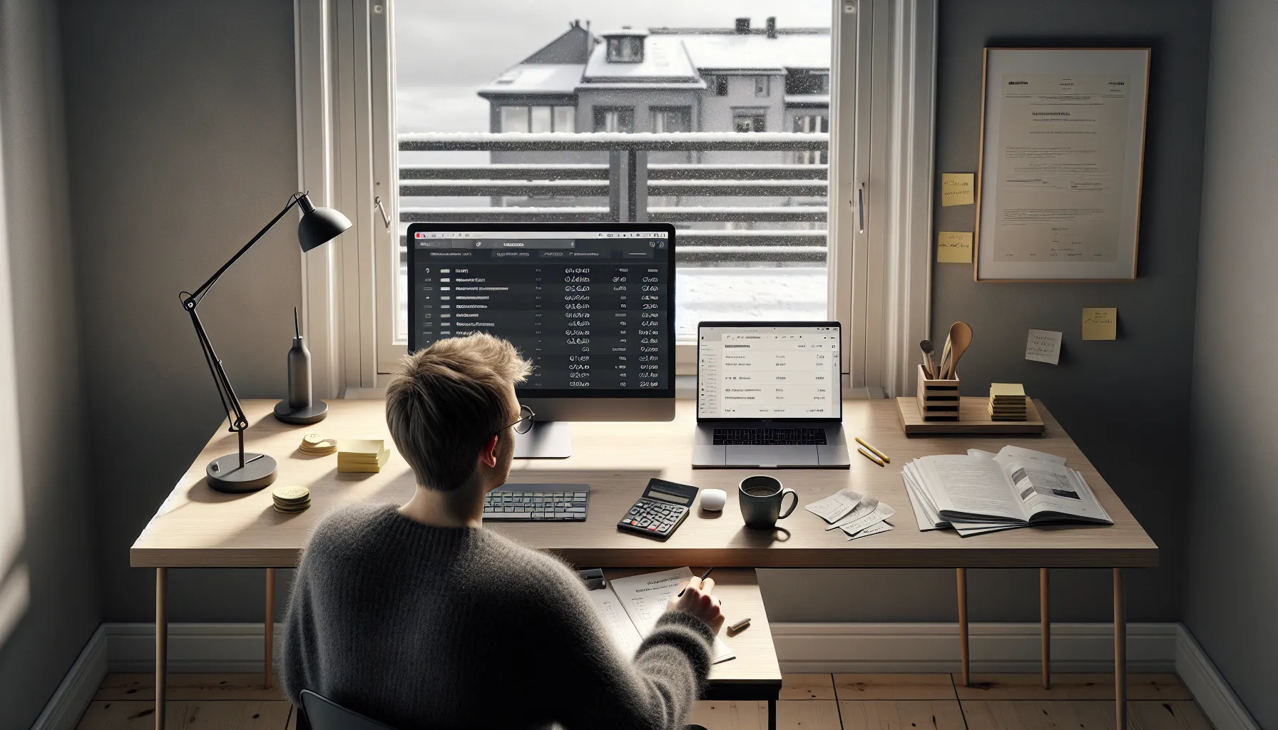 19 shopify vs woocommerce: hvilken e-handelsplattform er riktig for deg? 4 Norwegian shop owner compares shopify and woocommerce costs on a laptop.