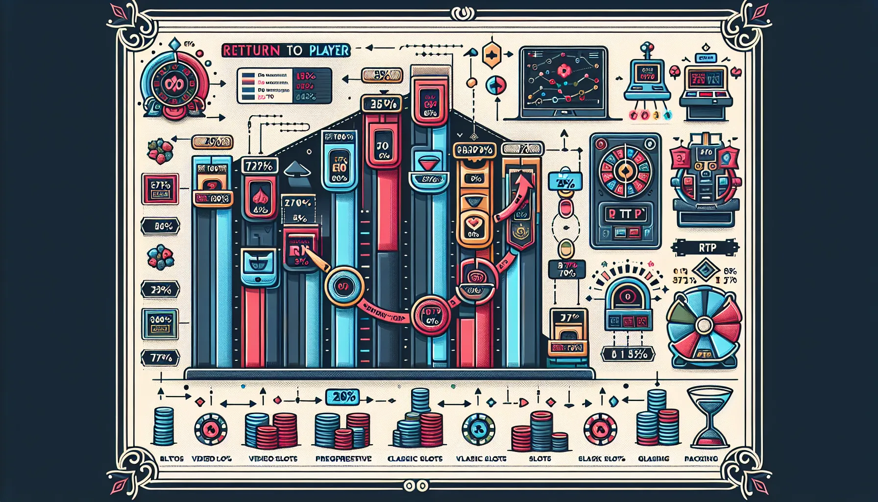 Chart visualizing RTP values for various casino game types.