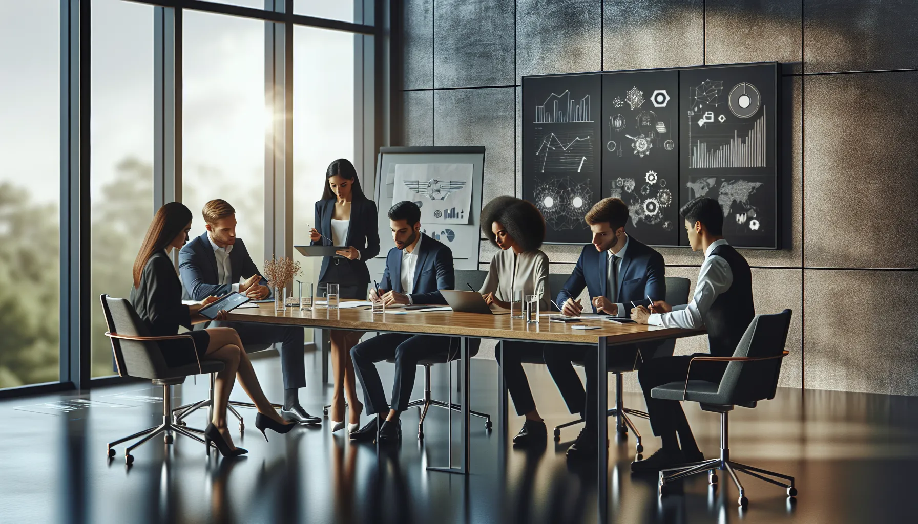 professionals collaborating in a modern conference room on туцыдфи concepts.