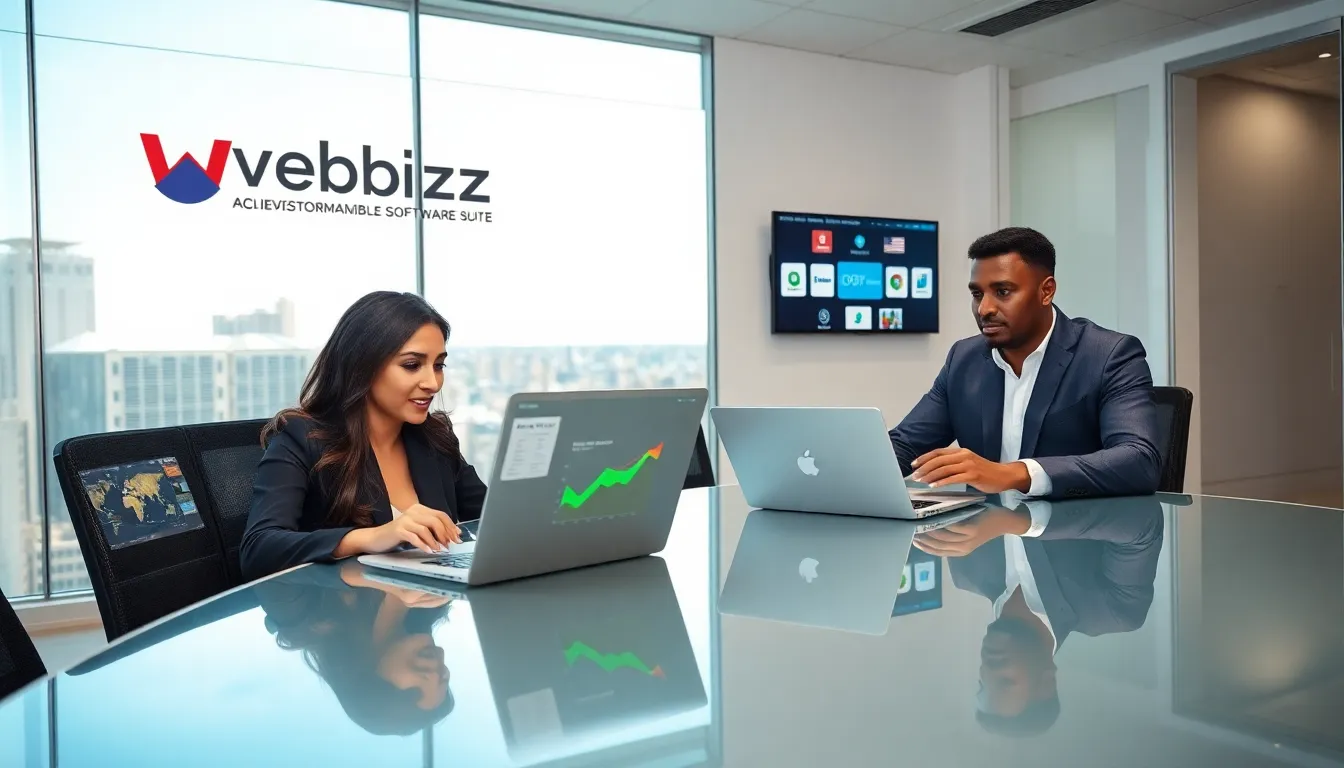 diverse team collaborating on business software in a modern office.