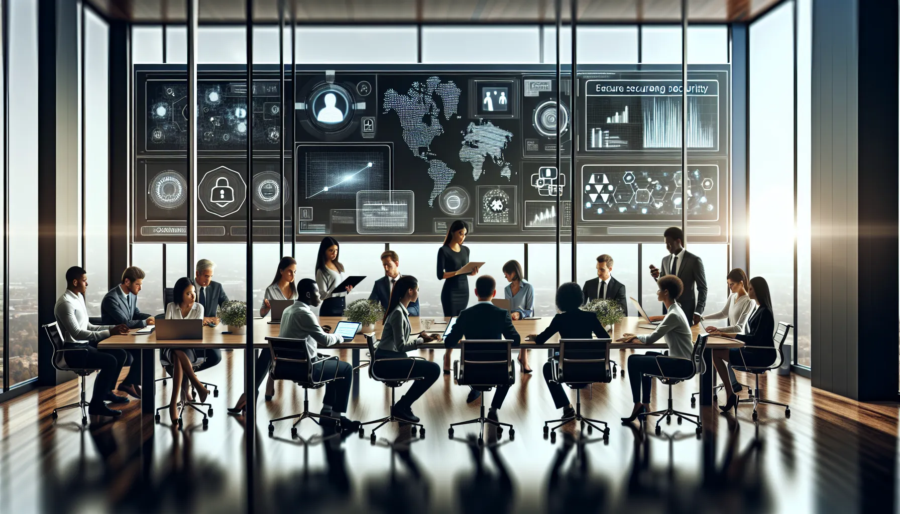 diverse team collaborating in a modern office environment.