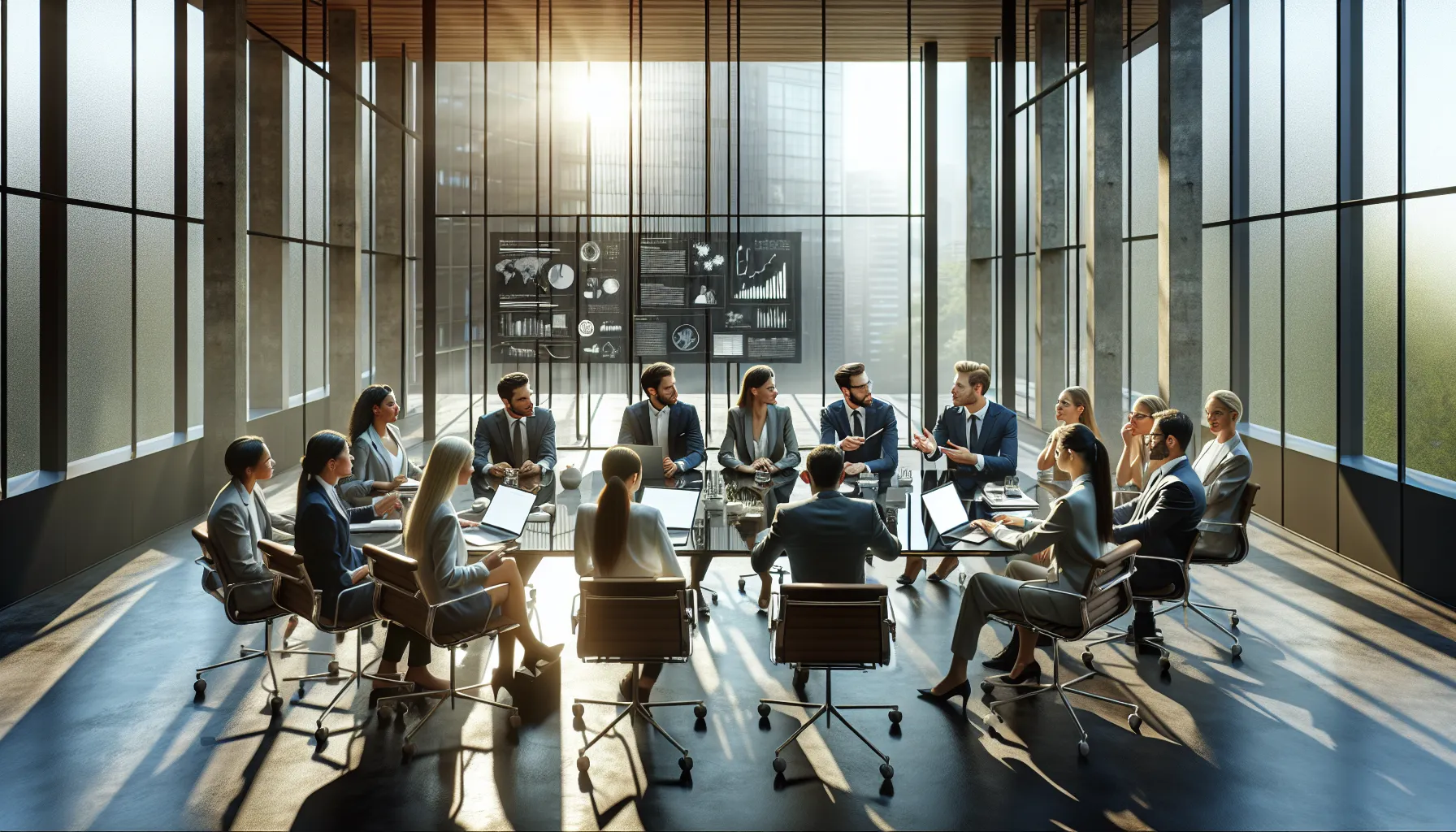 diverse team discussing software upgrades in a modern office.