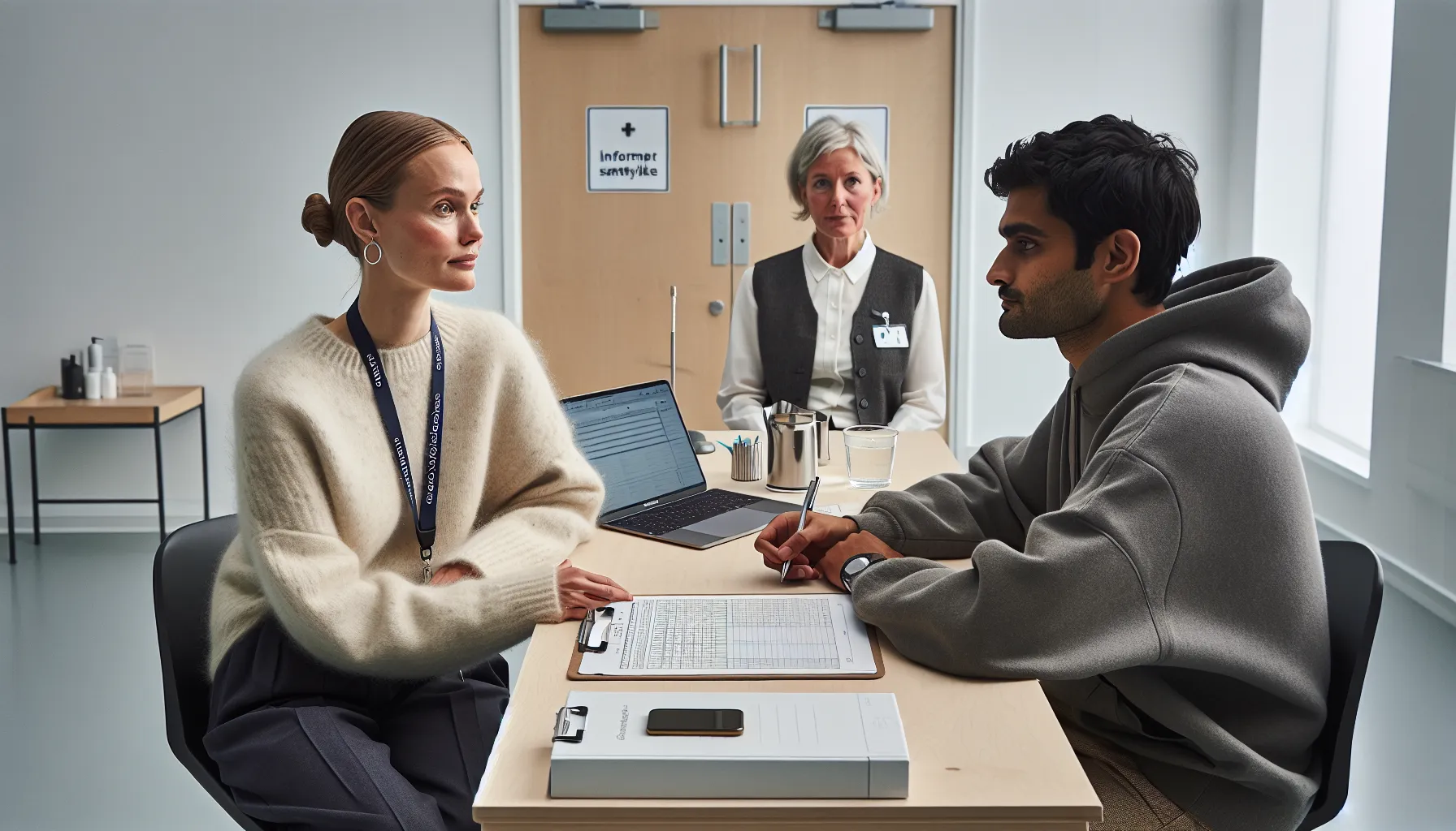 Norwegian psychology student conducts a supervised clinical session with a client.