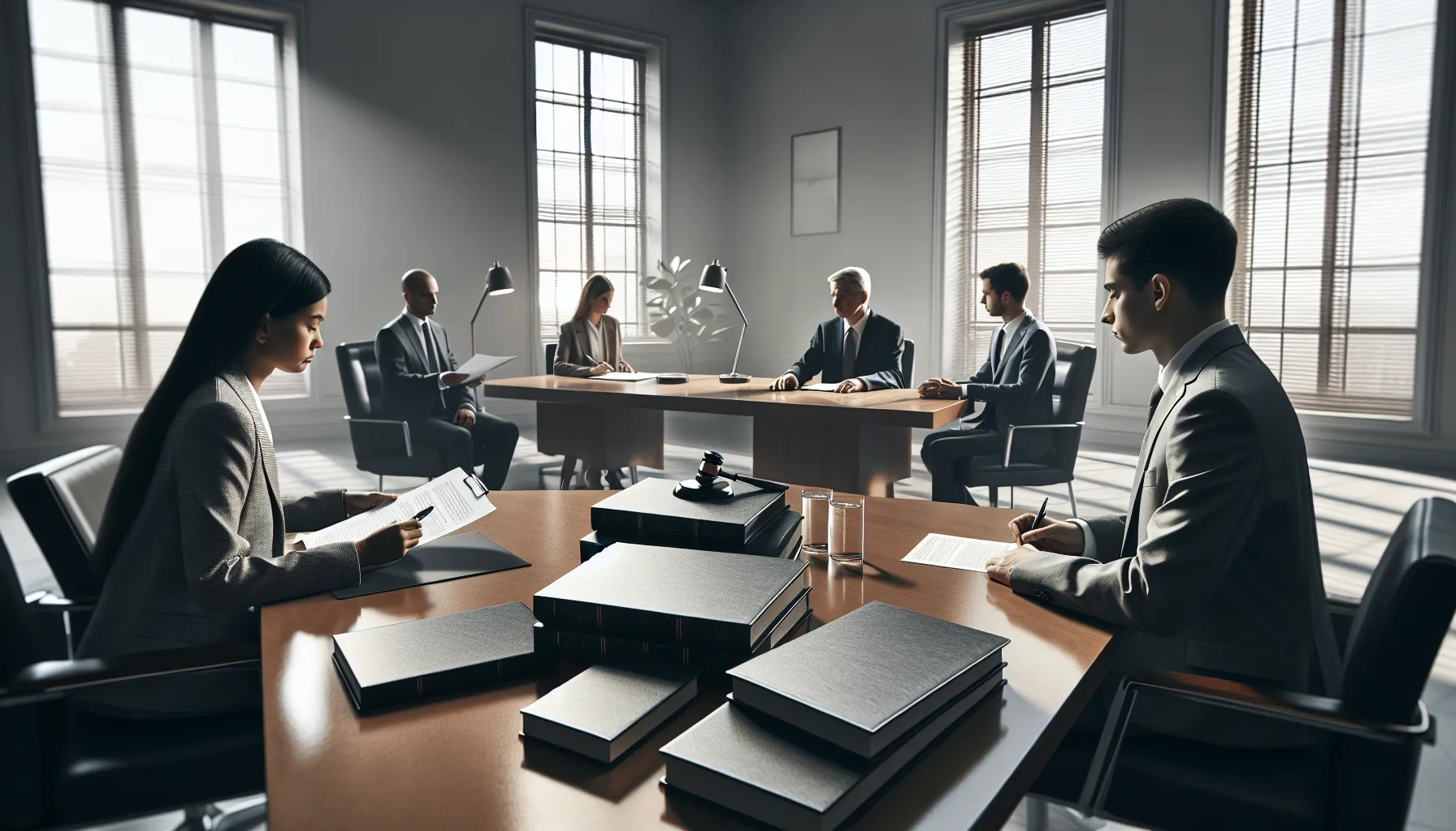 Legal consultation meeting about child custody in professional office setting