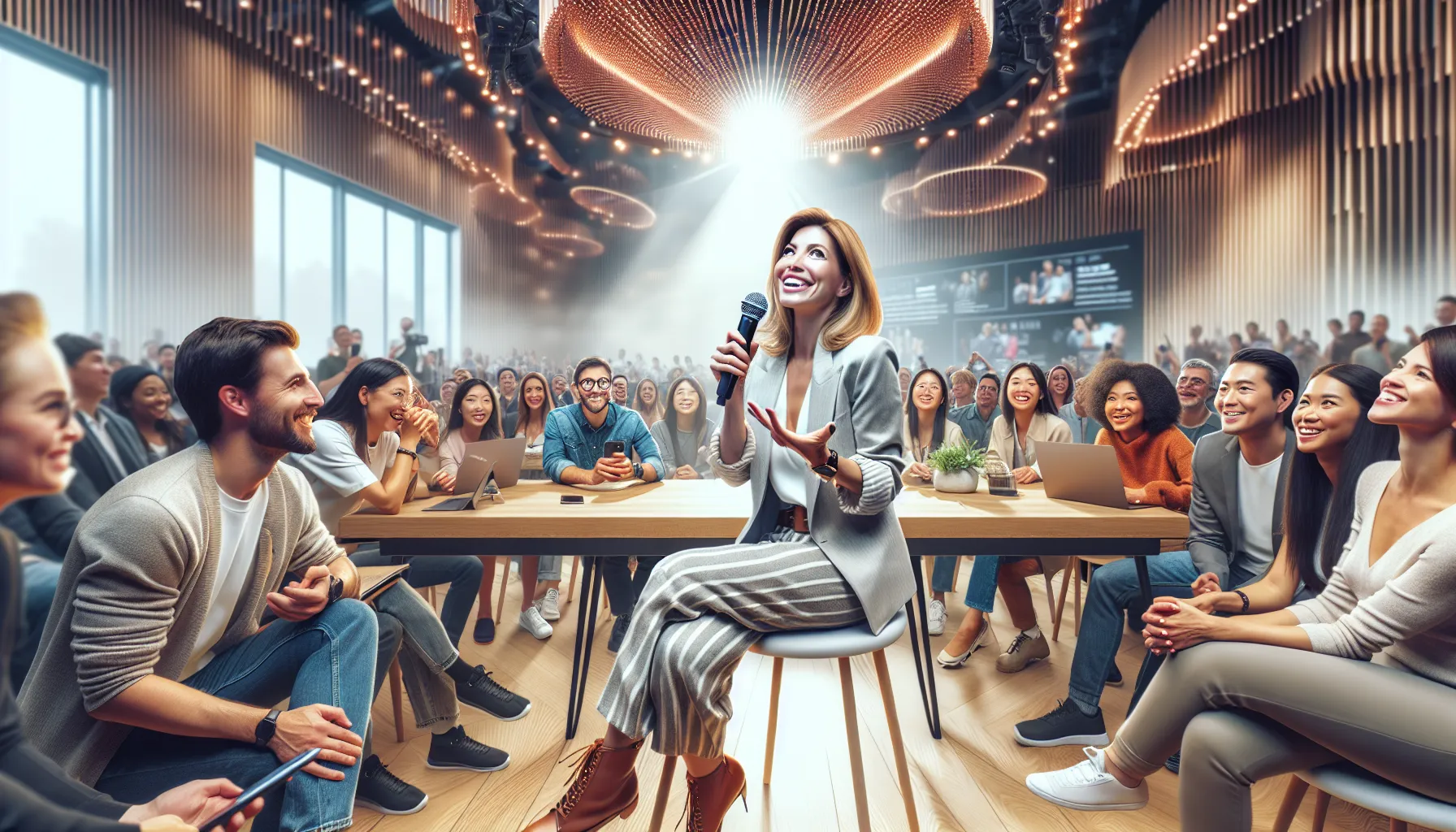 Mollycharlie123 engaging with a diverse audience in a live Q&A session.