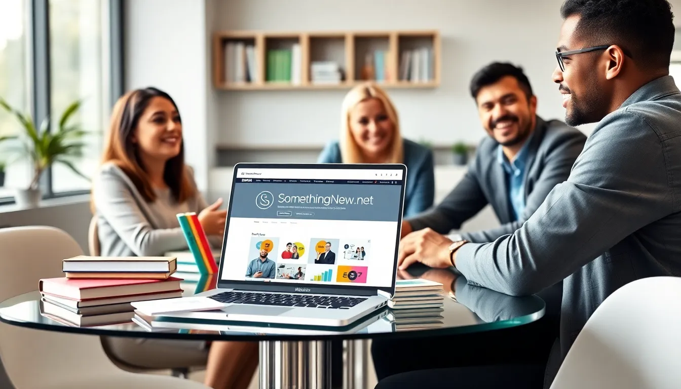 diverse professionals discussing ideas in a modern workspace.