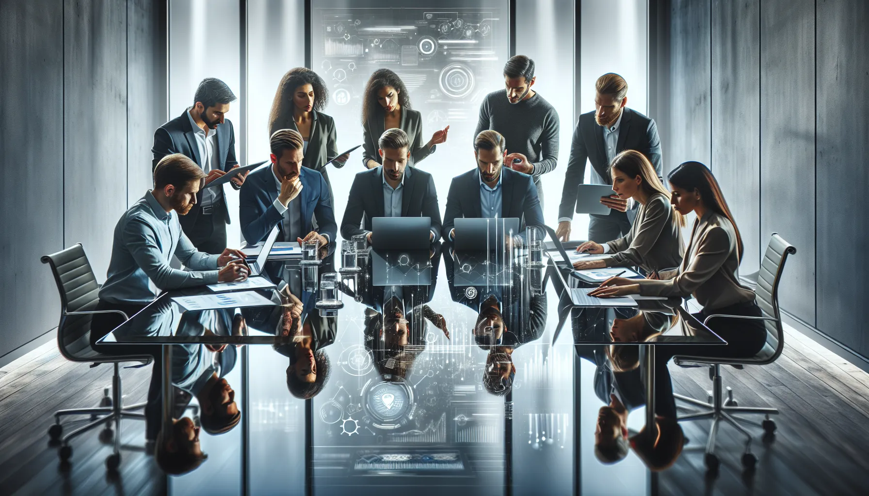 professionals in a conference room discussing innovative methodologies.