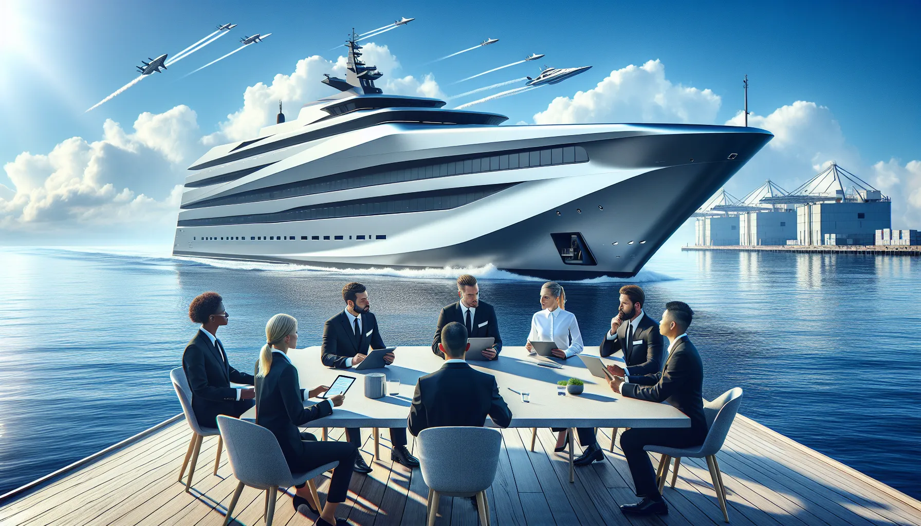 Krylovalster vessel navigating waters with professionals discussing technology.