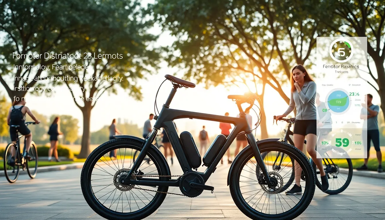modern electric bike with technology features in an outdoor park.