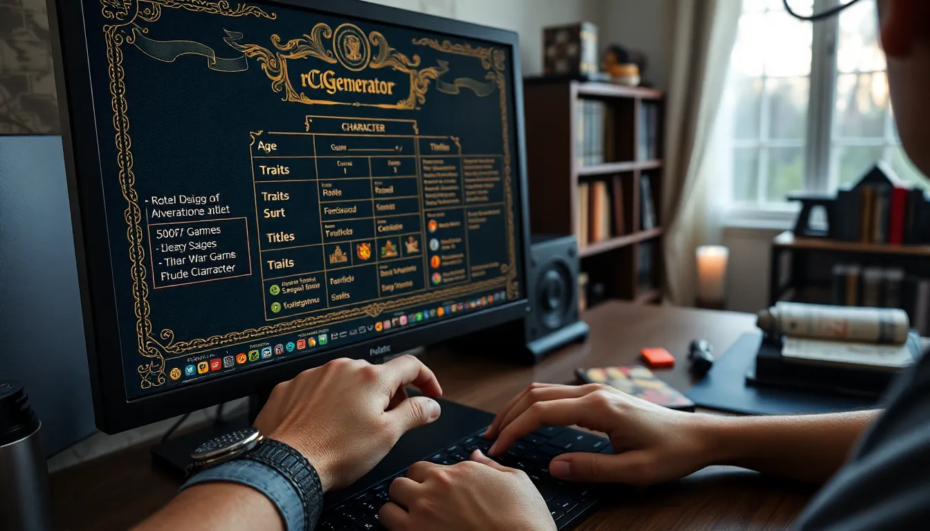 A gamer using the r/ck2generator tool on a computer.