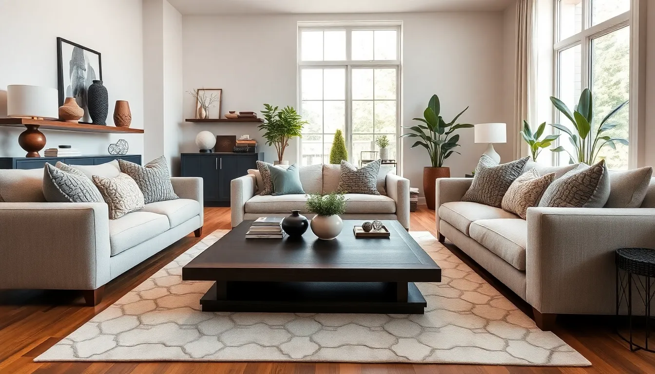 modern living room showcasing M Design home decor principles.