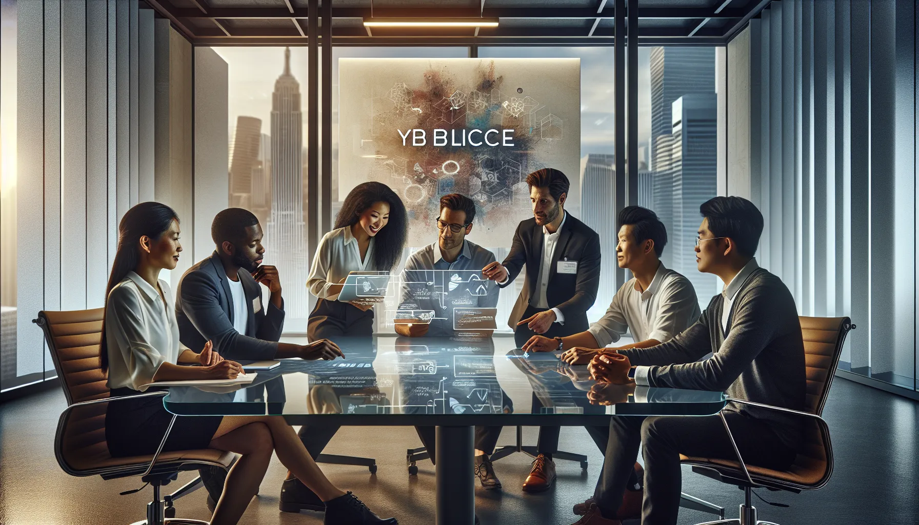 diverse team collaborating on innovative concepts in a modern office.