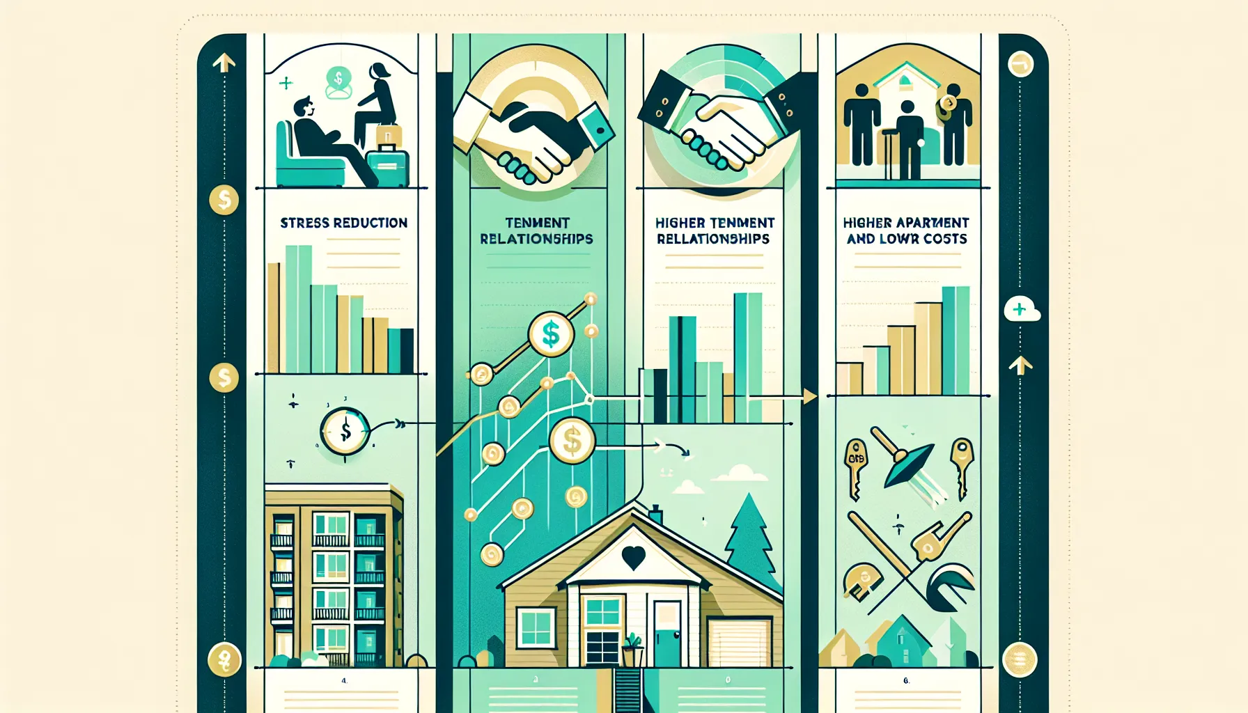 illustration of four key benefits of hiring a property manager in Danville