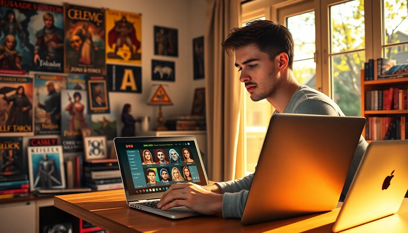 a young man using Ck2generator in a cozy home office.