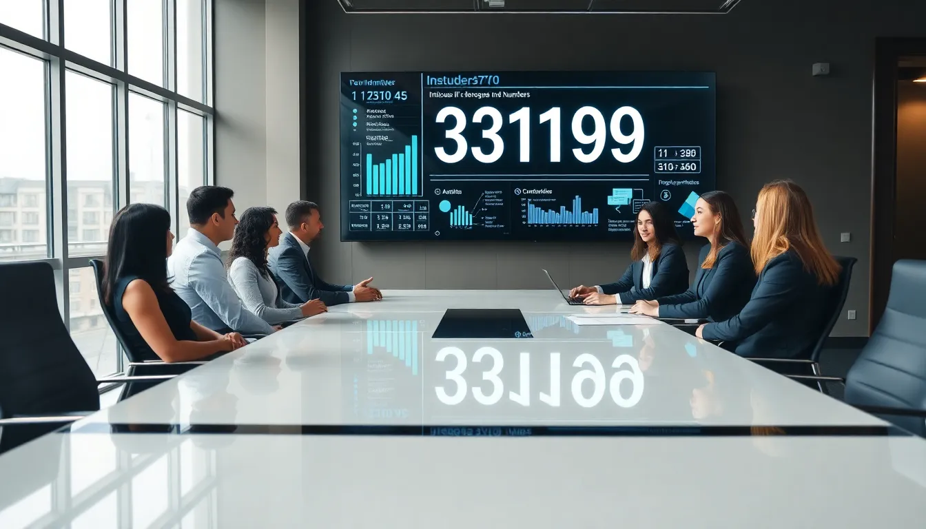 diverse team discussing data management in a modern office.