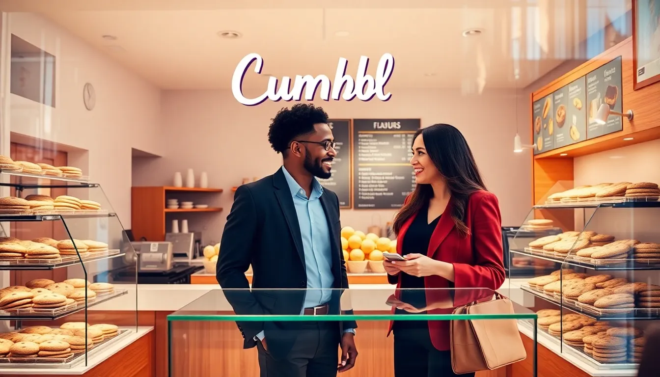 Crumbl Cookies storefront with a diverse team exploring cookie flavors.