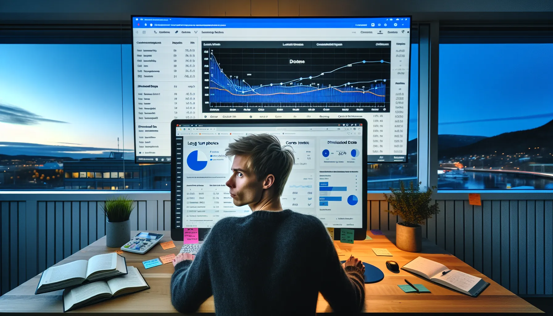 Norwegian marketer analyzes volatile rankings and conversions on serp and analytics dashboards.