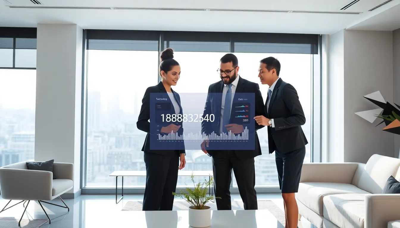 professionals collaborating over data analysis in a modern office.