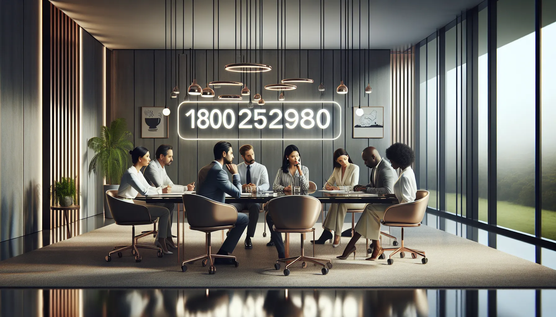 diverse team discussing customer service helpline in a modern office.