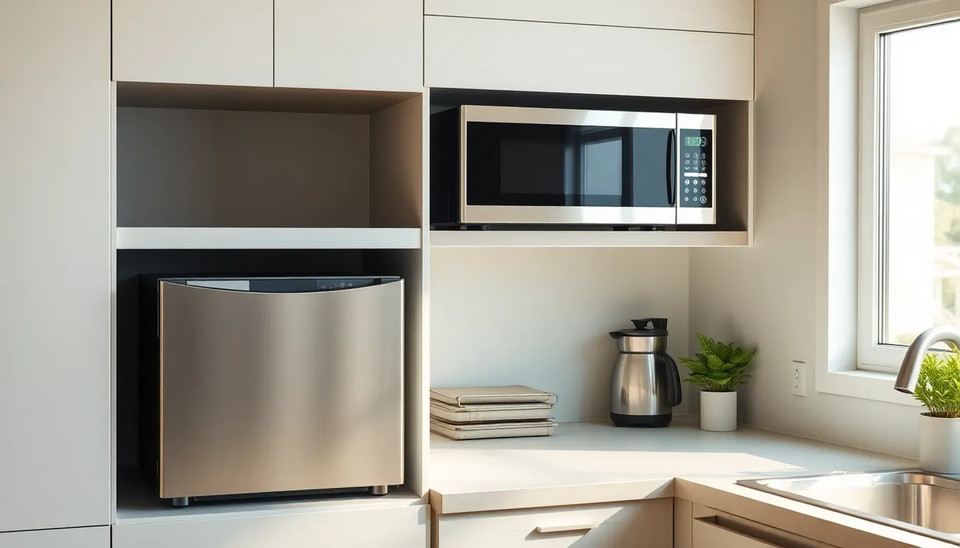 compact kitchen showcasing versatile tiny home appliances.