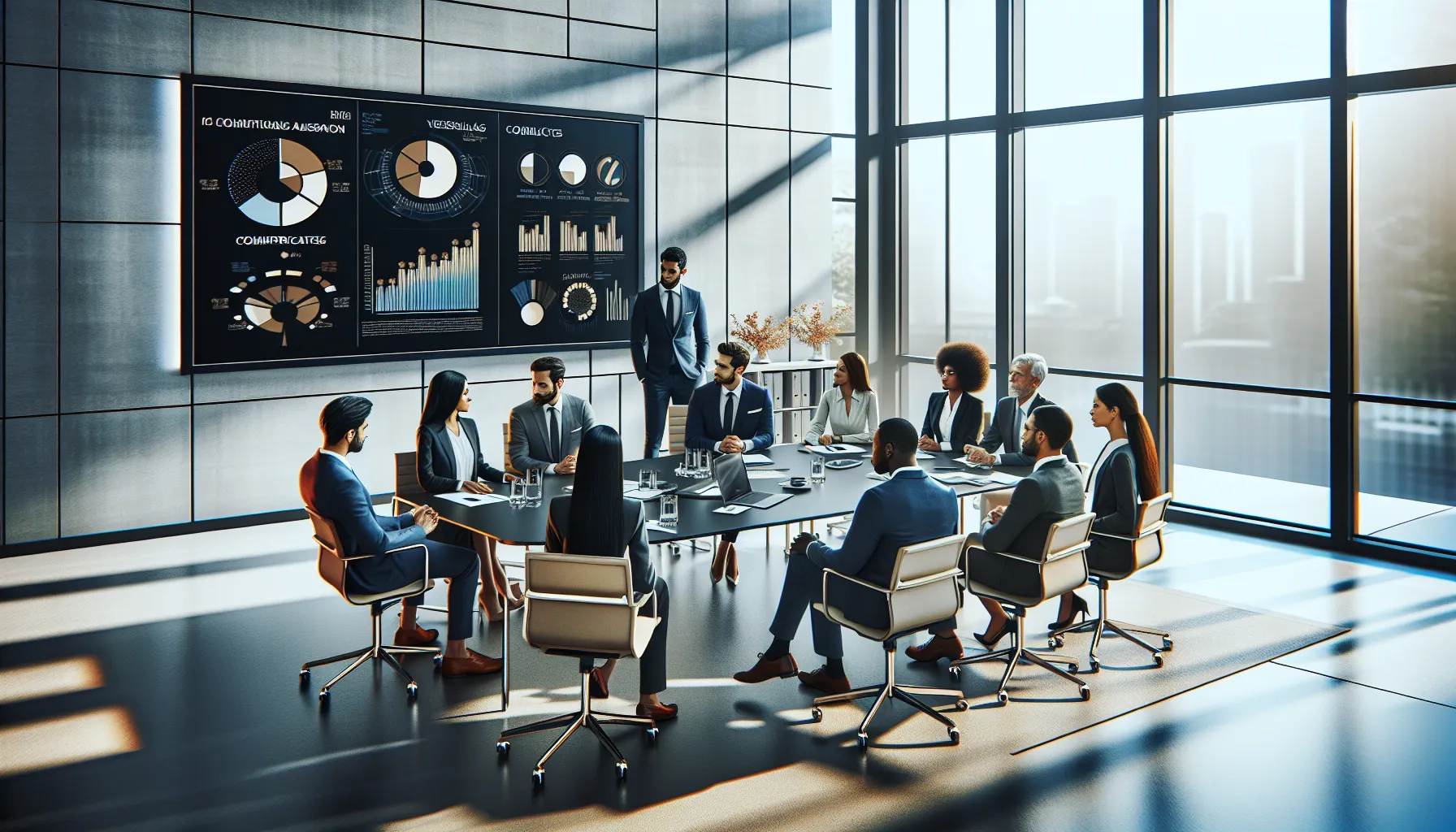 diverse professionals discussing cultural authenticity in a modern office.