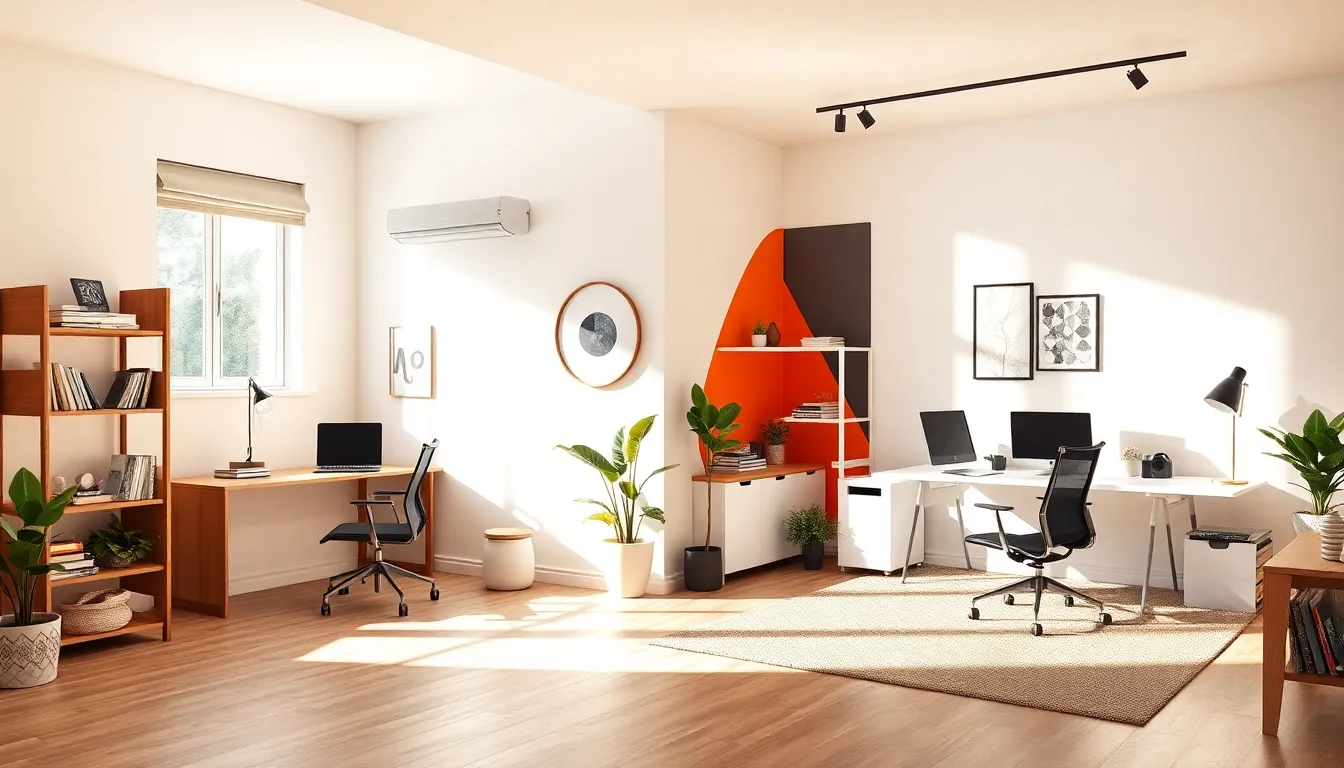 modern home office setups with stylish decor for different room sizes.