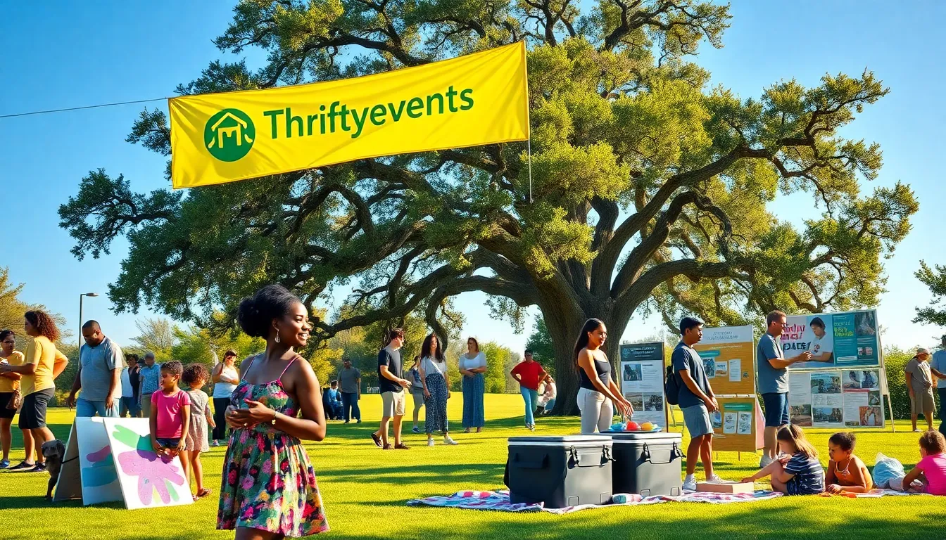 people enjoying activities in a community park during a sunny afternoon.