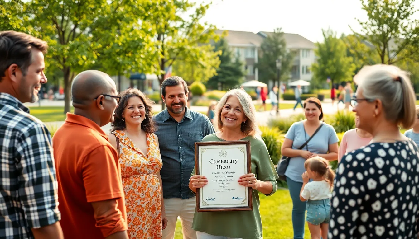 community event in Belmont celebrating local heroes and sustainability efforts.