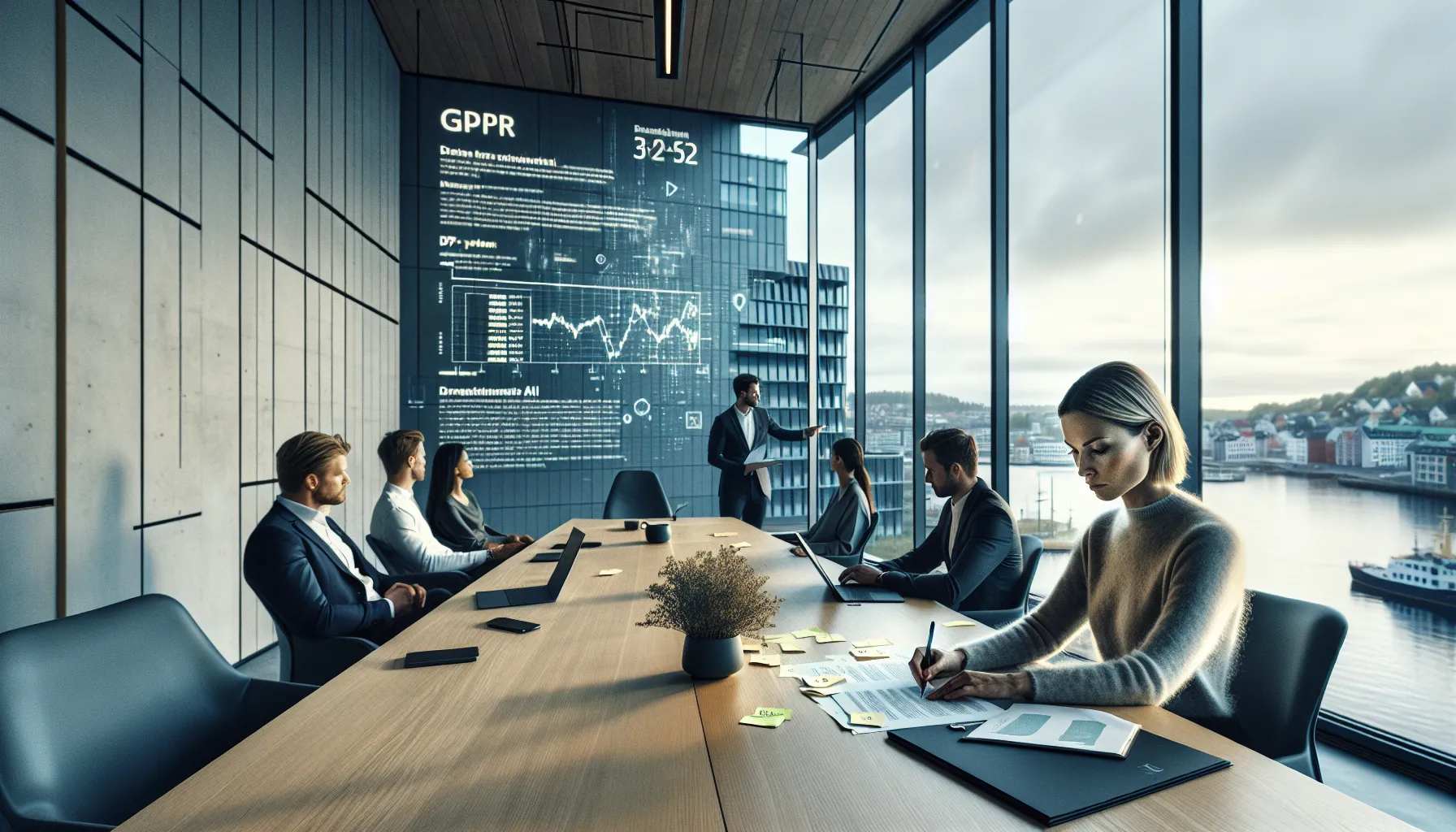 Norwegian ai team debating data use and gdpr risks in a modern oslo office.