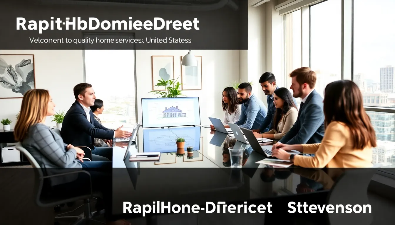 diverse team discussing home improvement in a modern office.