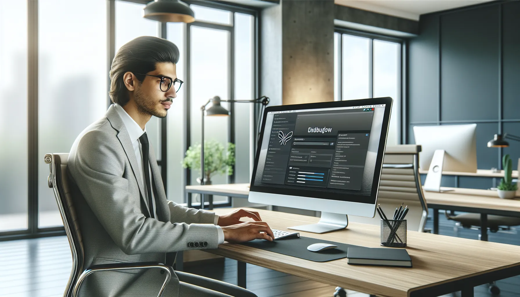 professional updating Endbugflow software on a modern desktop computer.