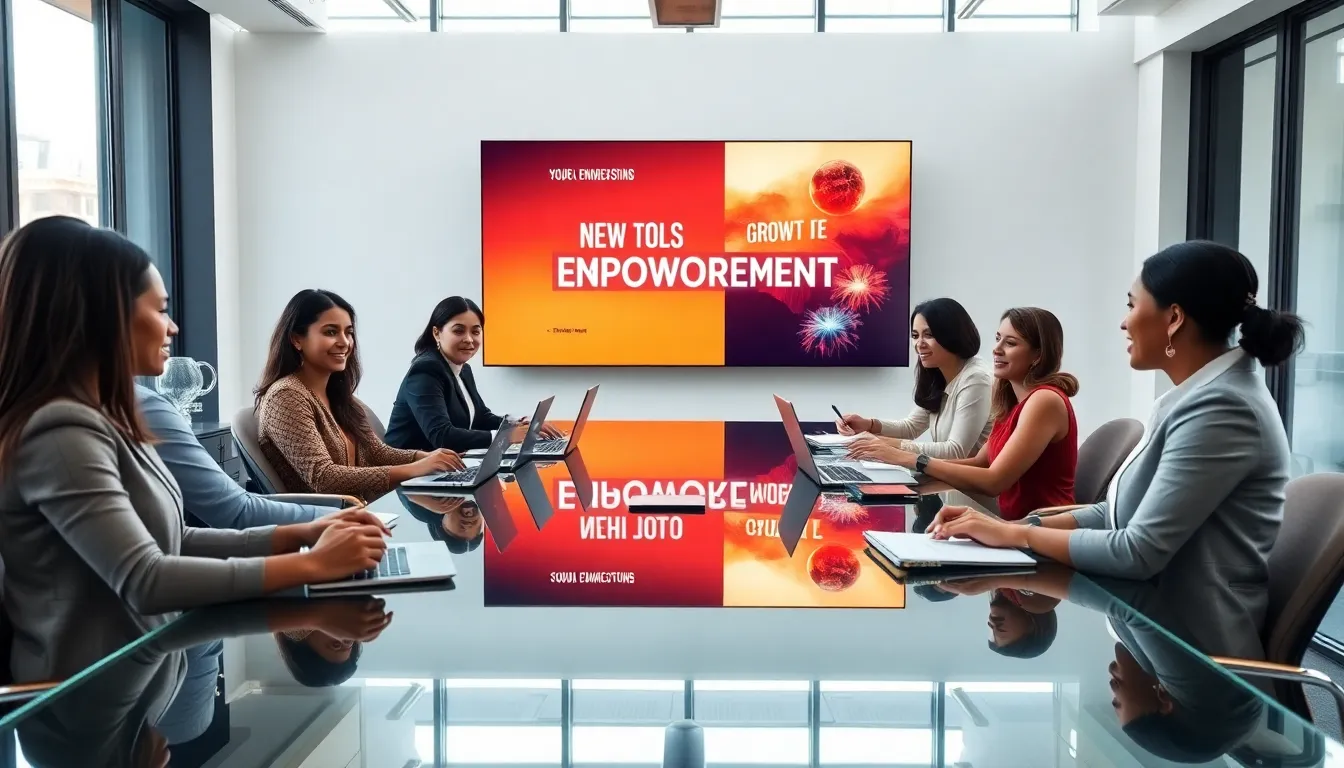diverse professionals collaborating in an empowering workshop.