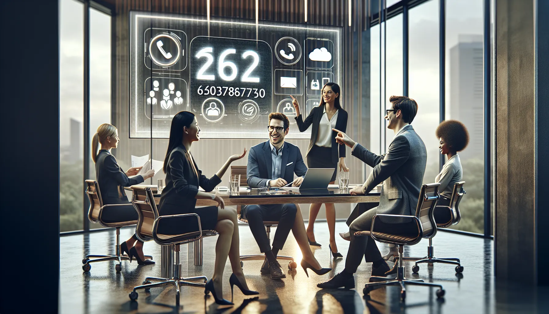 diverse professionals discussing communication strategies in a modern office.