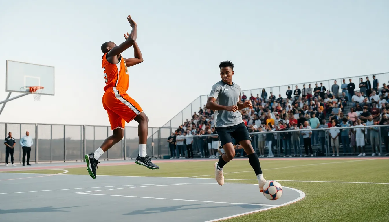 young athletes showcasing their skills in basketball and soccer.