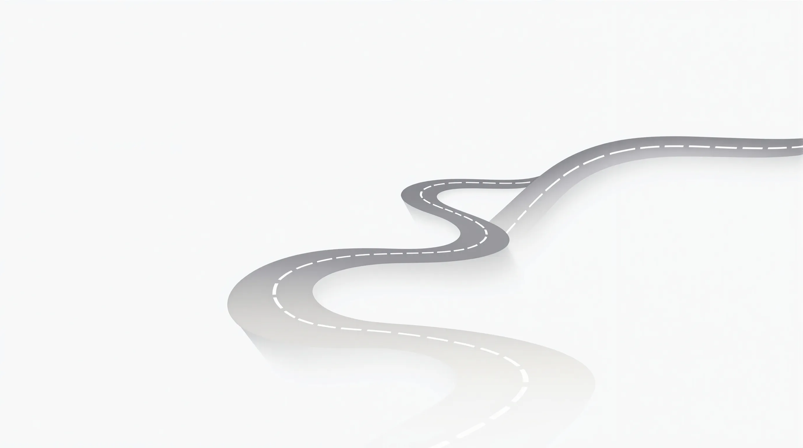 A simple winding path on white background symbolizing life's journey.