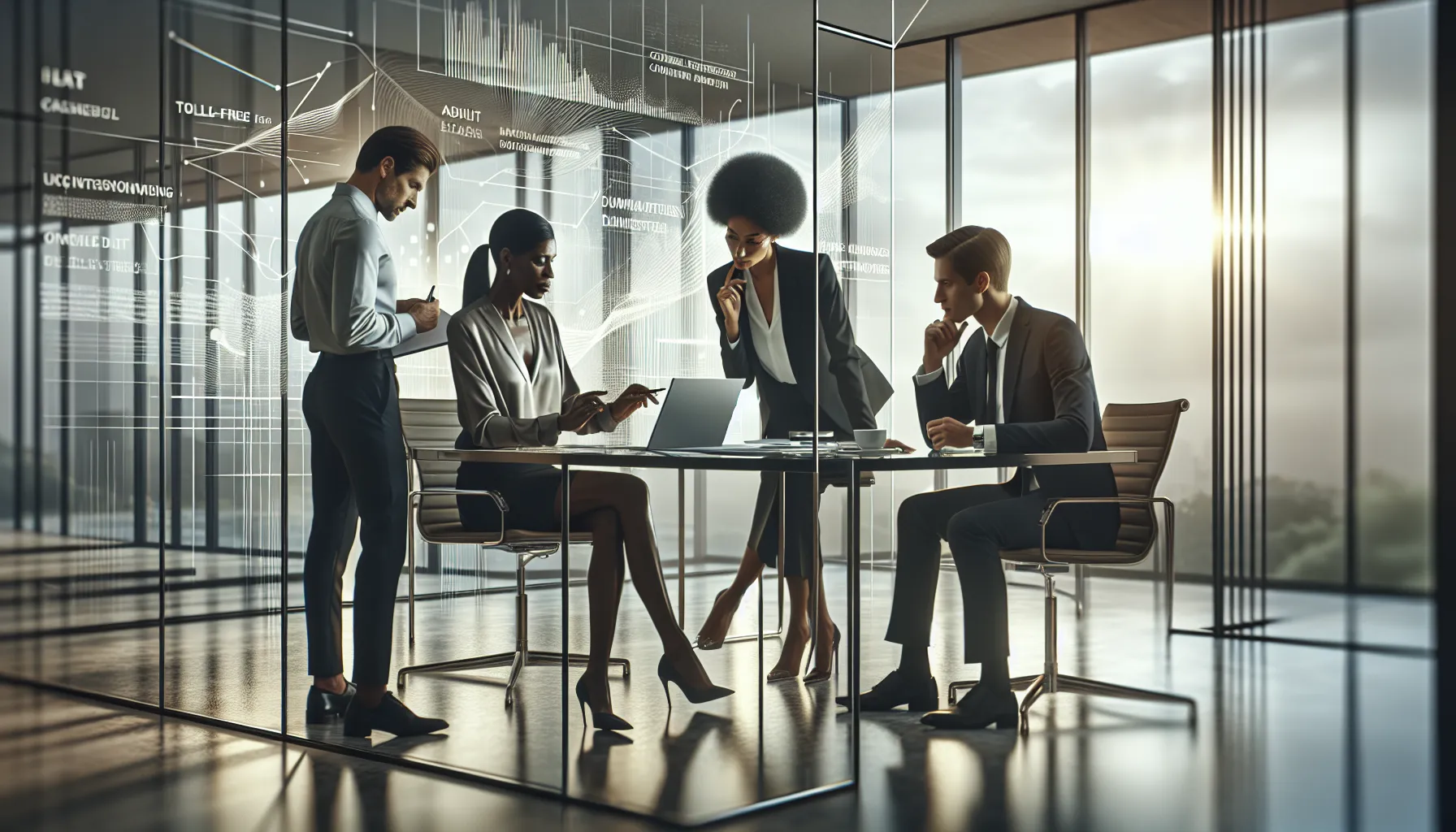 diverse professionals discussing misconceptions about toll-free numbers.