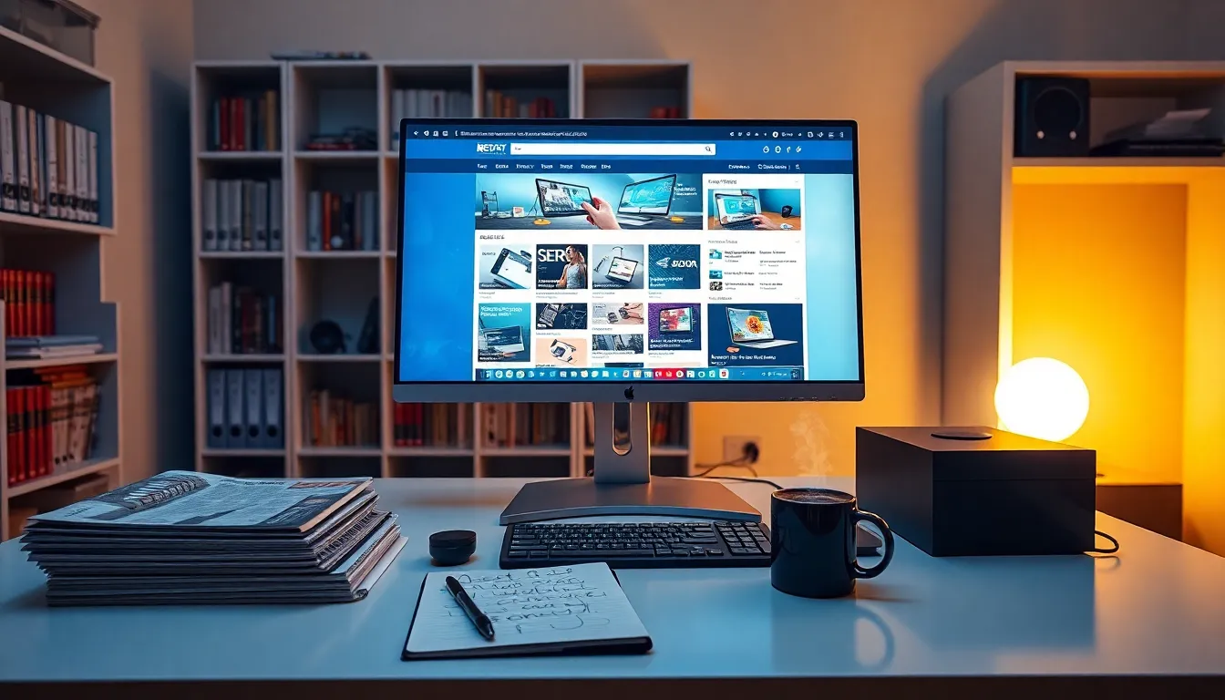 A modern digital workspace showcasing the Lotsofpower.net archives website.