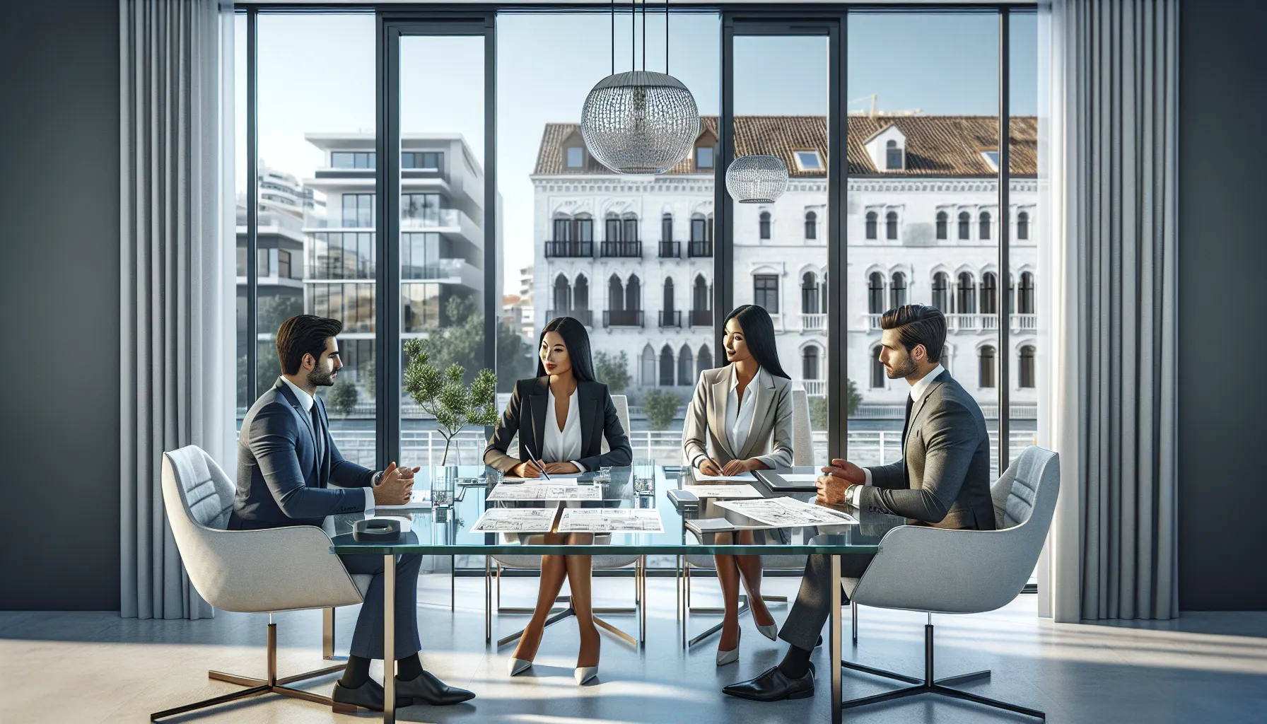 Property exchange meeting with legal advisor in modern Croatian office