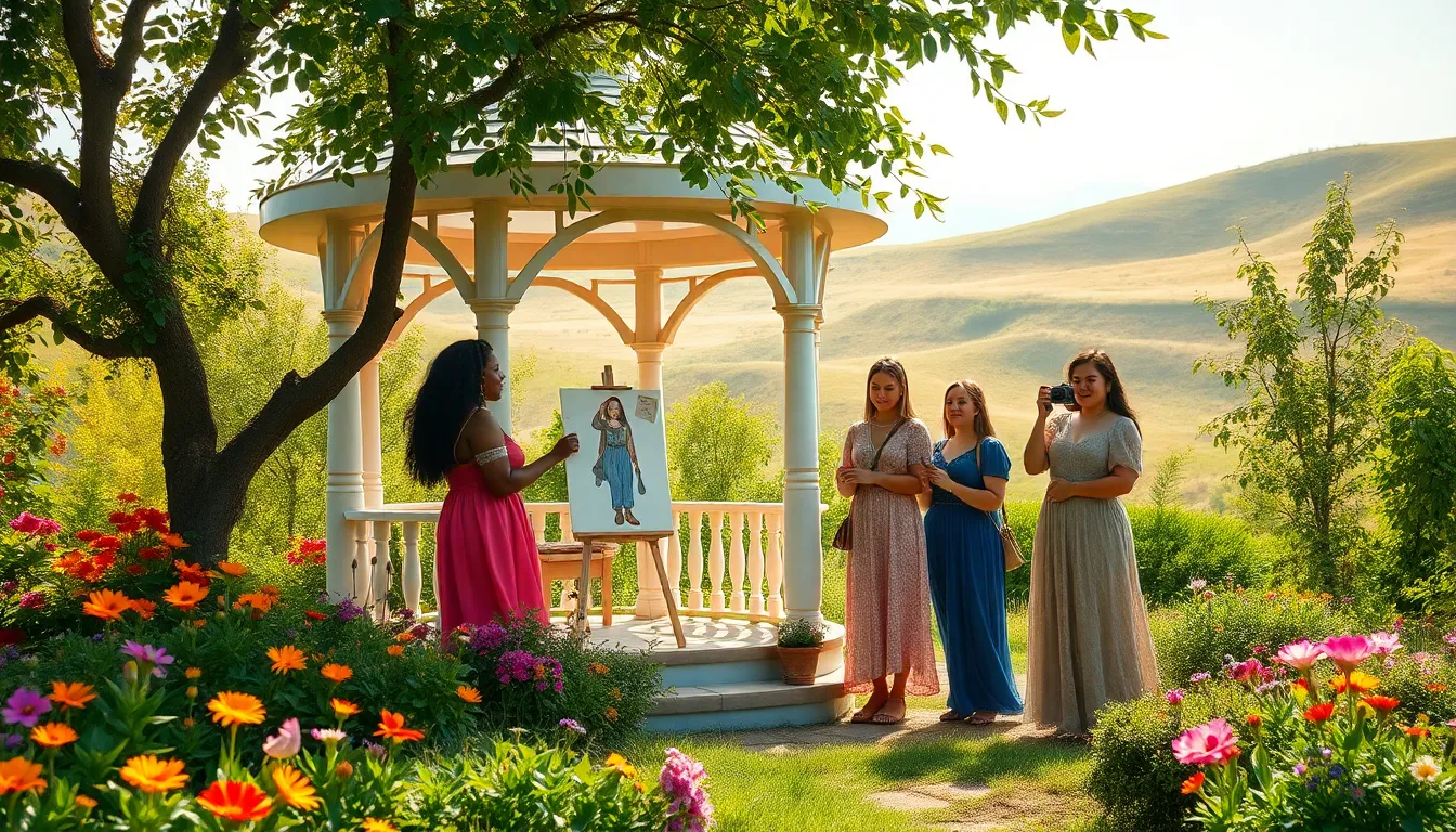 A whimsical garden scene showcasing the Zoeymaywoods aesthetic.