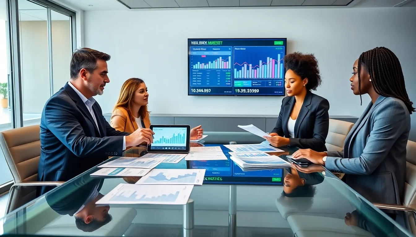 diverse team of property investment consultants collaborating in a modern office.