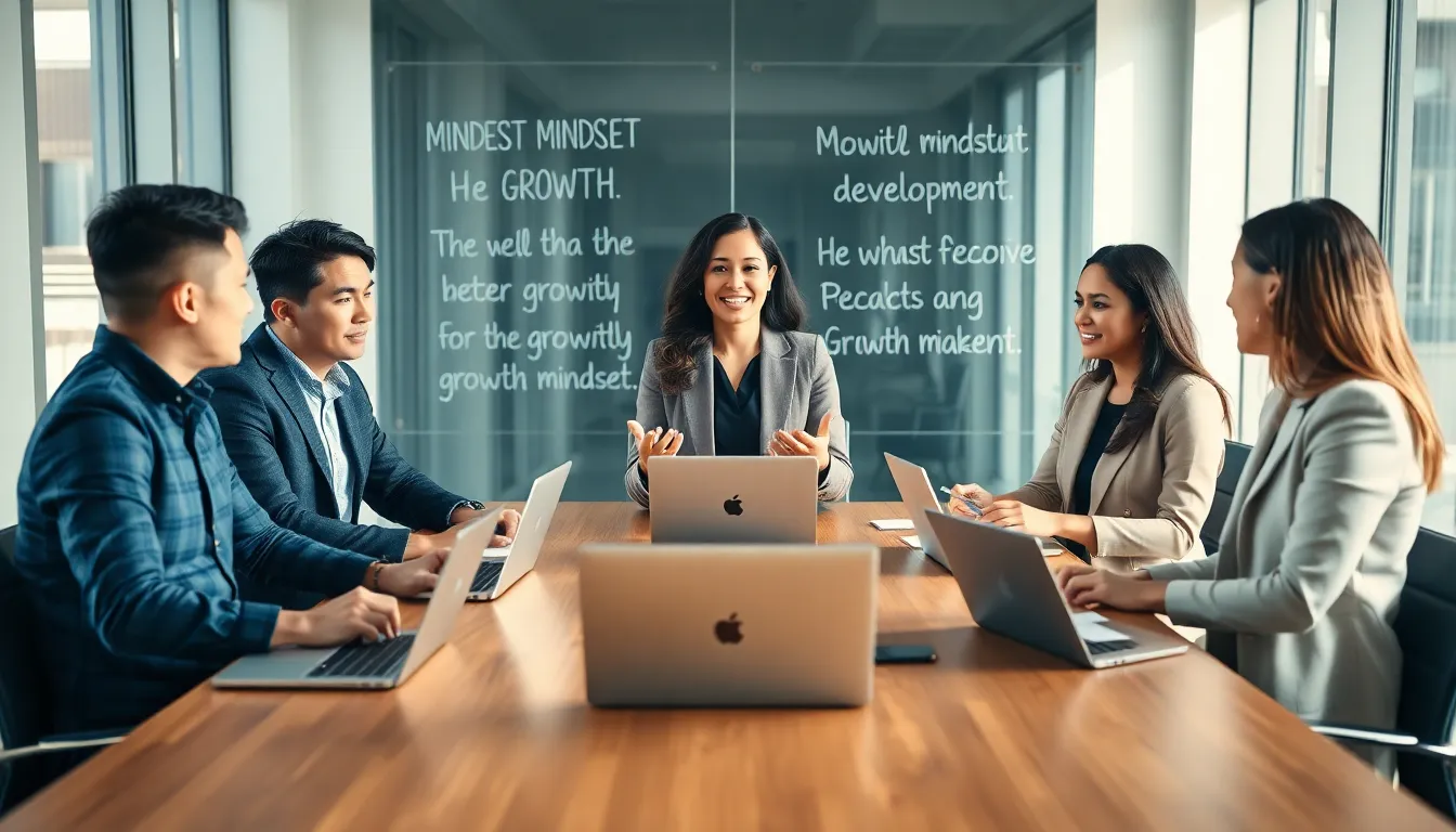 diverse professionals collaborating in a modern office setting.